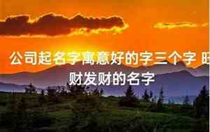 公司起名字寓意什么好听