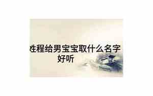爸爸姓程宝宝名字