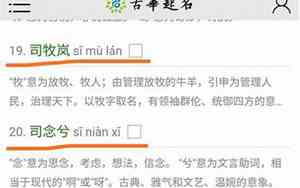 姓司取宝宝名字