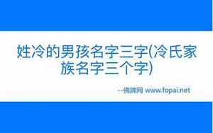 姓冷宝宝名字