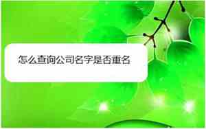 网上查公司起名字